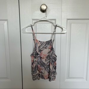 medium off white orange and grey leaf pattern kendall & kylie tank top